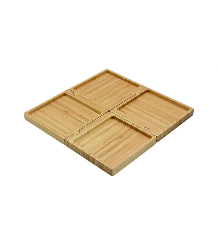 Petisqueira de Bambu Quadrado Desmontável