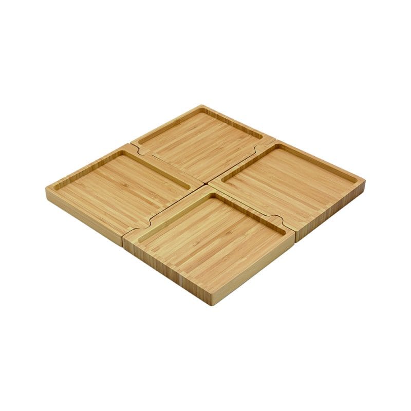 petisqueira de bambu quadrada