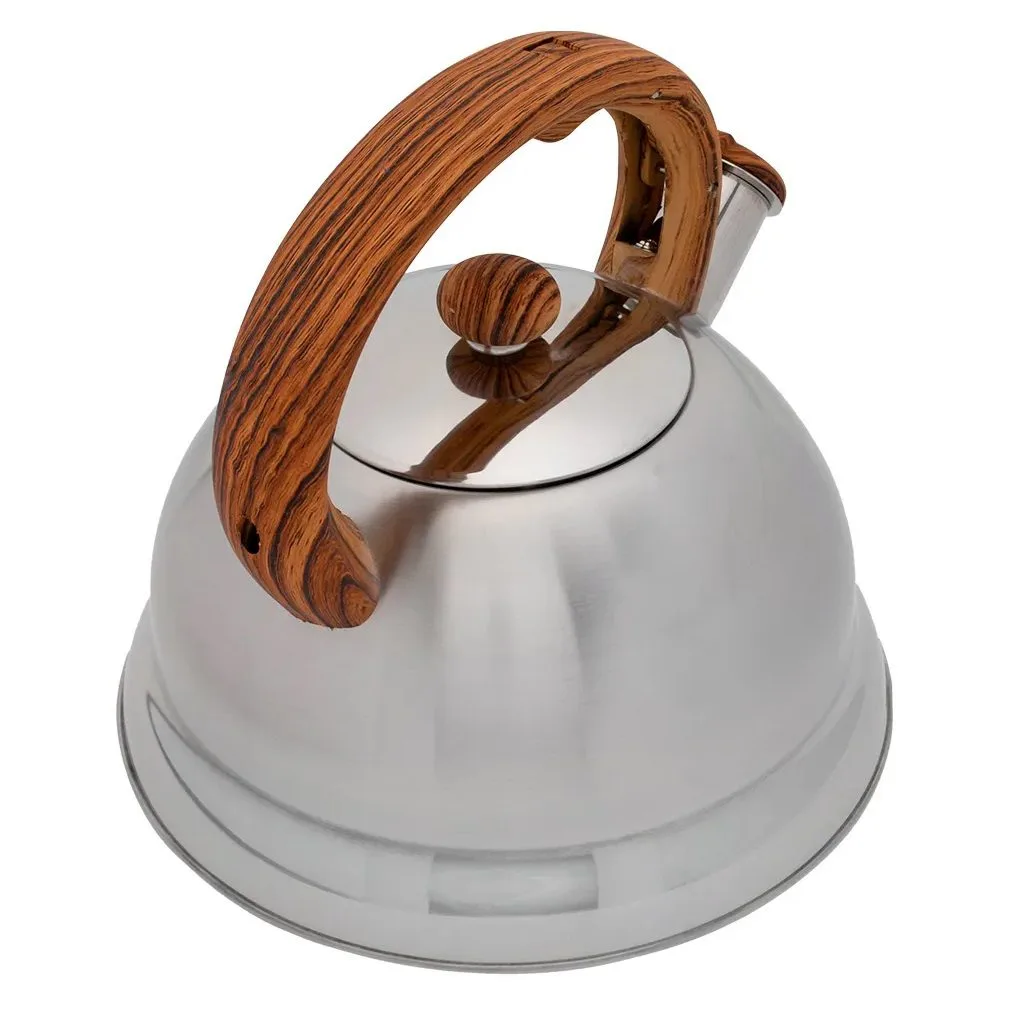 Chaleira em Inox com Alça Cor Bambu | 3L com Apito - Imagem 3