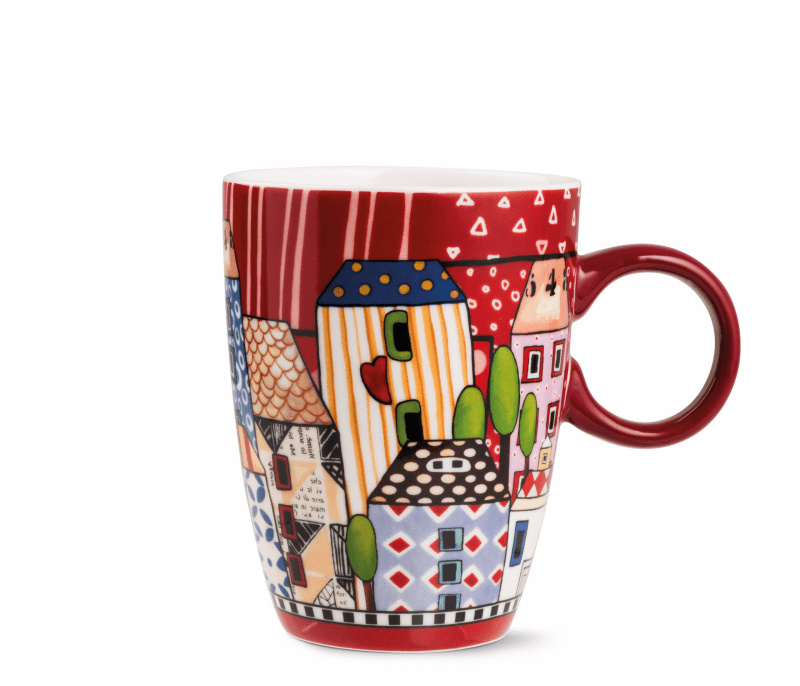 Caneca 430ml Vermelha Paese Mio | Design Italiano Decorativo EGAN