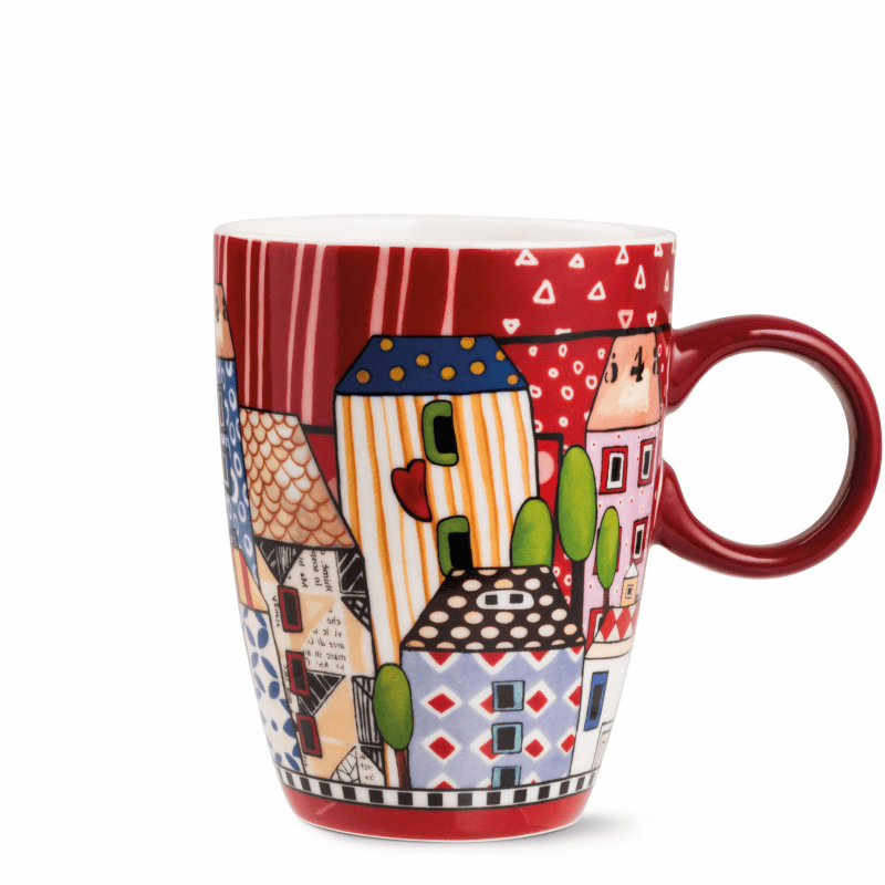 Caneca 430ml Vermelha Paese Mio | Design Italiano Decorativo EGAN