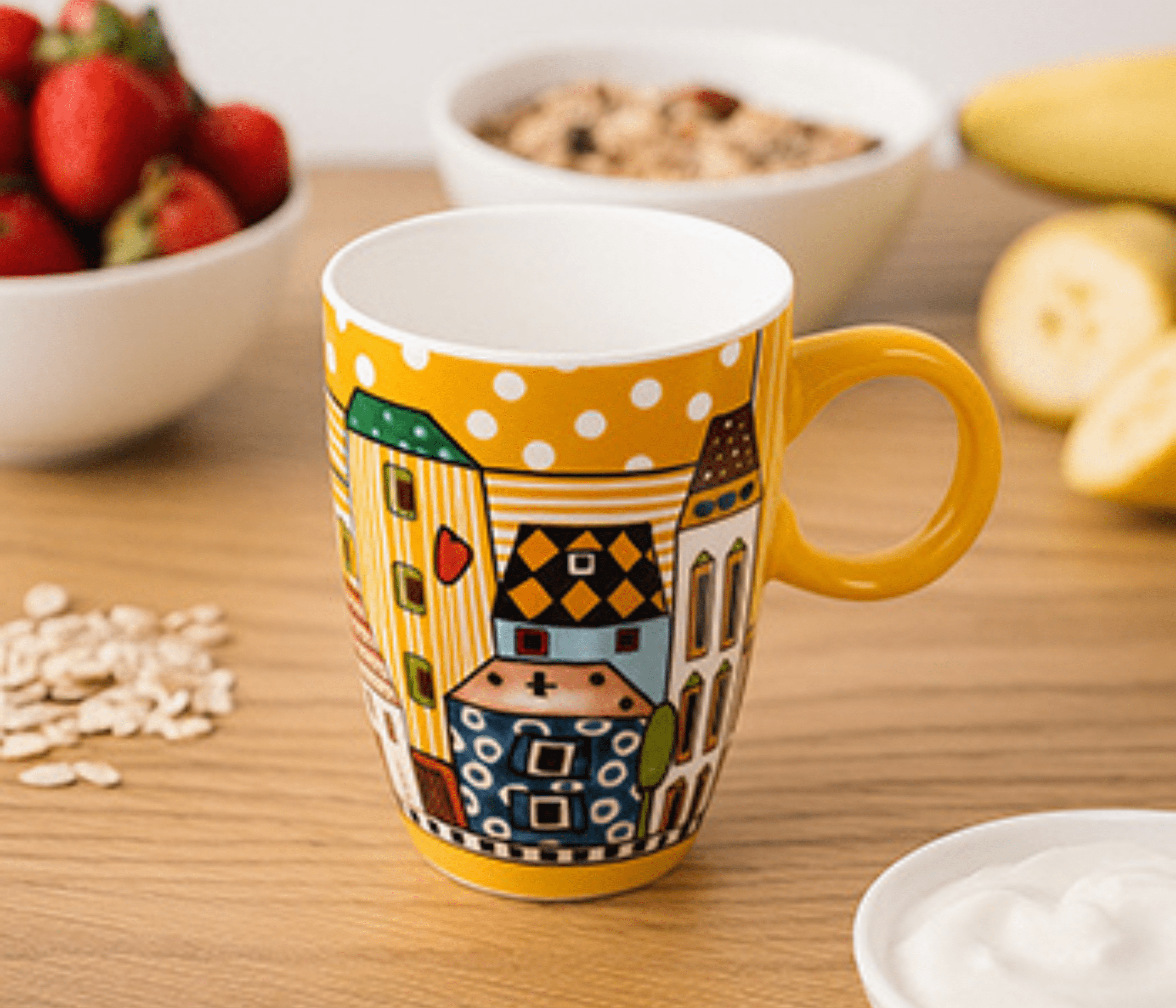 Caneca 430ml Amarela Paese Mio | Design Italiano Decorativo - Imagem 2