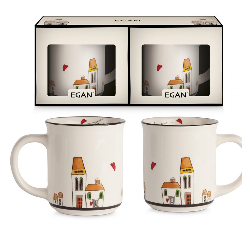 Caneca espresso le casette – conjunto 2 canecas 370ml
