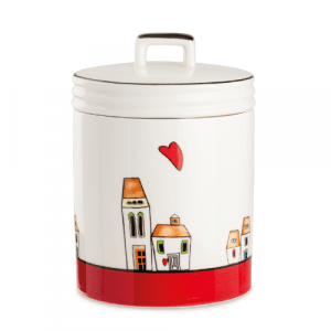 Pote redondo vermelho Le Casette 14x19cm
