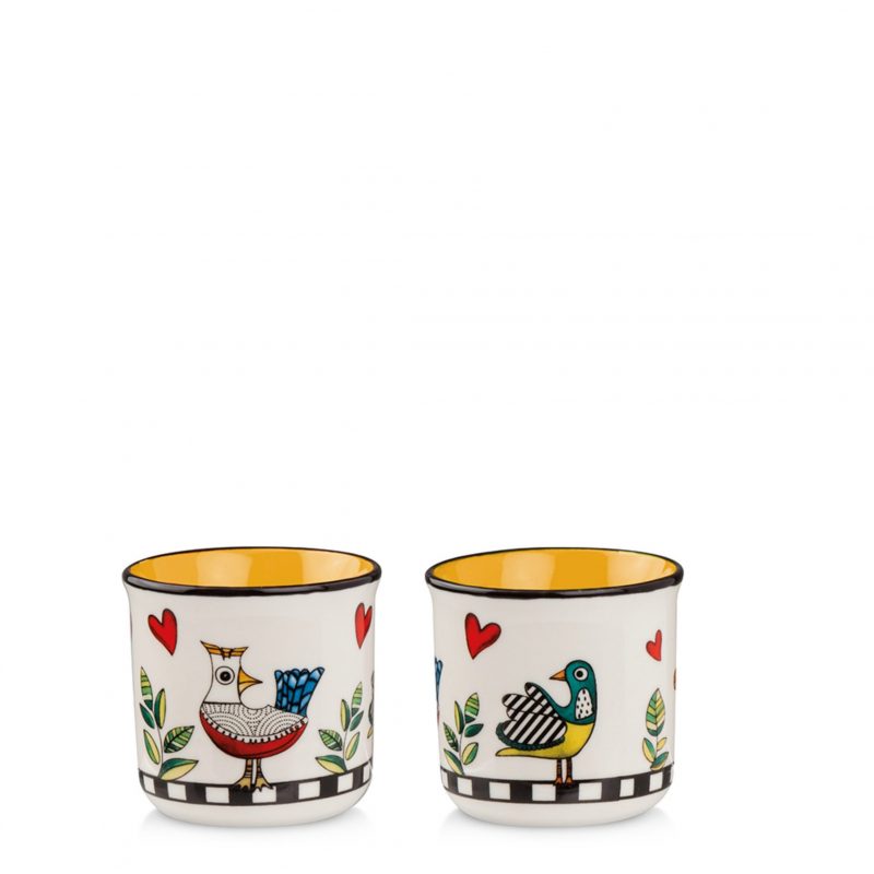 Copo Espresso 90ml Cocoricó | Conjunto com 2 Copos em New Bone China