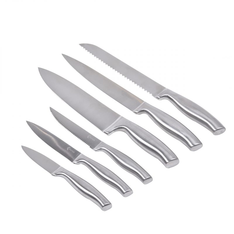 Bloco de Facas 7 Peças Aço Inox