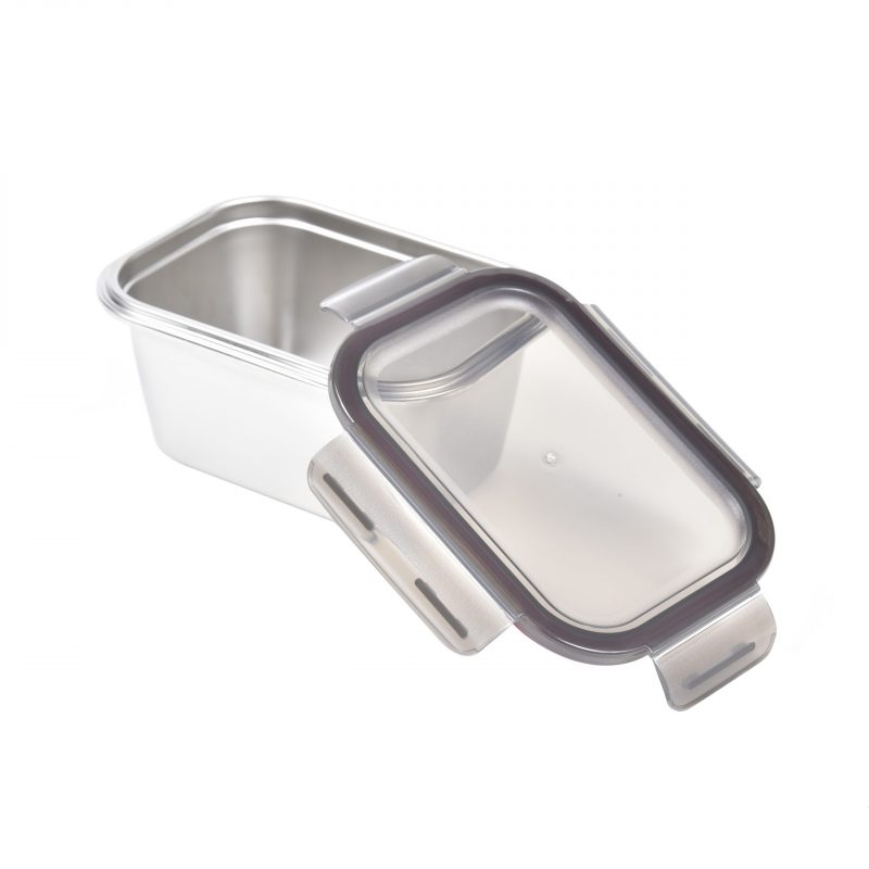Pote Retangular em Aço Inox 1 Litro