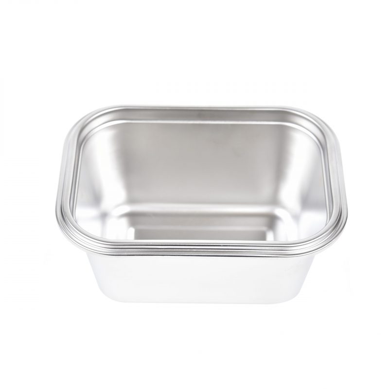 Pote Retangular em Aço Inox 1 Litro
