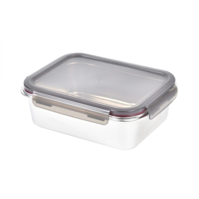 Pote Retangular em Aço Inox 2,25 Litros