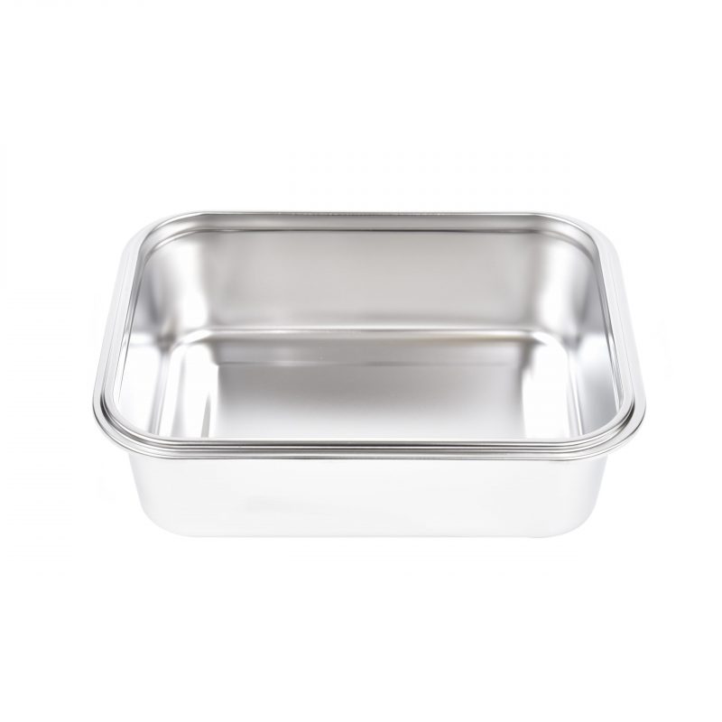 Pote Retangular em Aço Inox 2,25 Litros