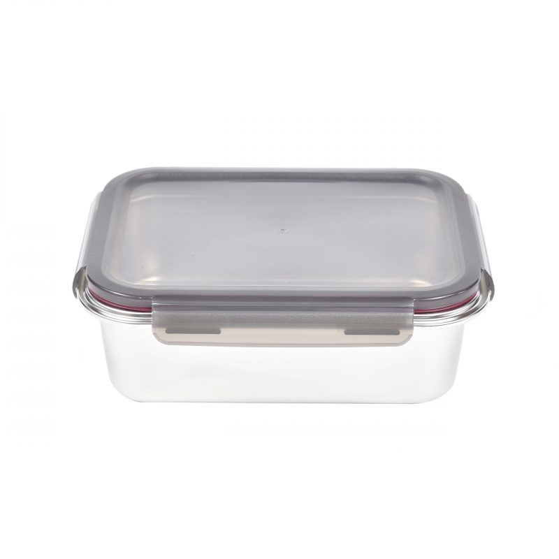 Pote Retangular em Aço Inox 2,25 Litros