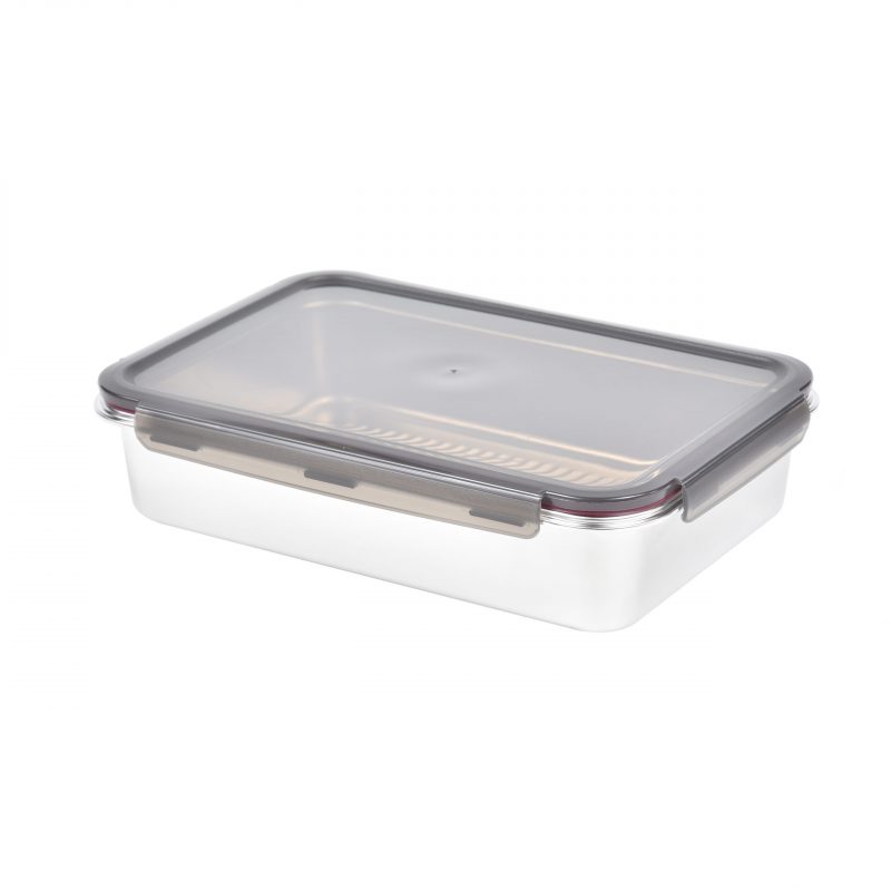 Pote Retangular em Aço Inox 5 Litros