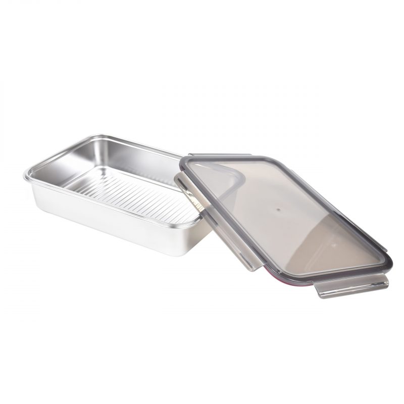 Pote Retangular em Aço Inox 5 Litros