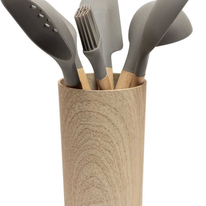 Jogo com 5 Utensílios em Silicone Cinza