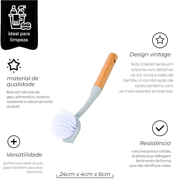 Escova Clean Multiuso em Bambu