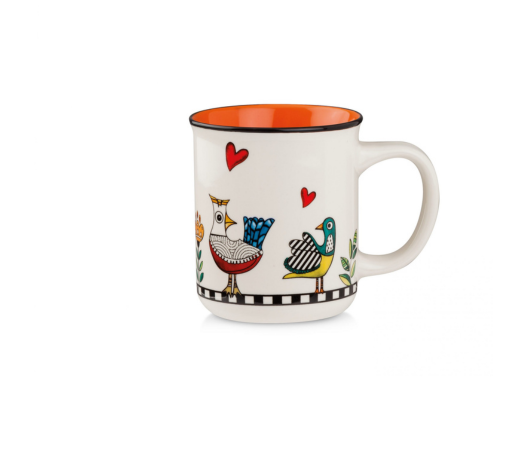 Caneca 380ml Laranja Cocoricó | New Bone China