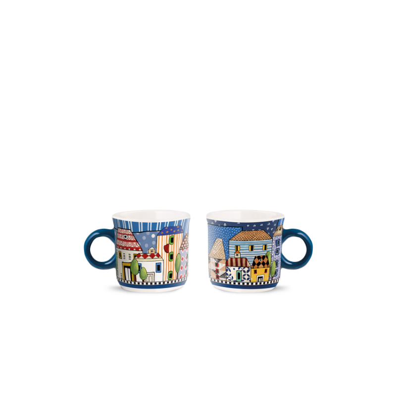 Xícara 90ml Paese Mio Azul | Conjunto de 2 Xícaras Espresso