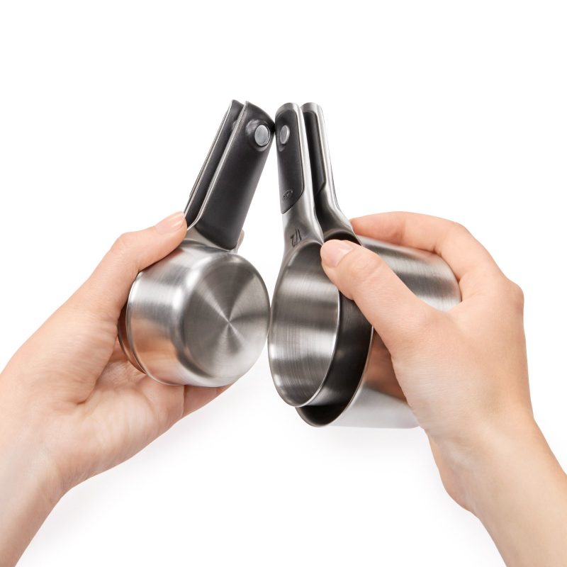 4 Xícaras Medidoras em Inox com Imã