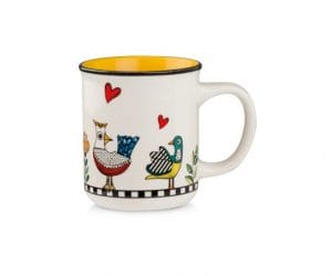 Caneca 380ml Amarela Cocoricó | New Bone China