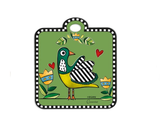 Descanso de panela verde 16x18cm