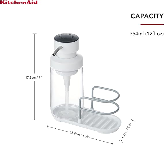 Saboneteira Porta Esponja 355ml Dispenser 2 em 1 KitchenAid