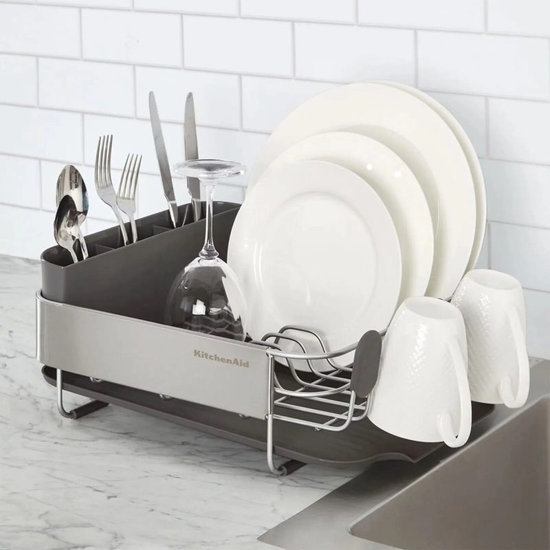 Escorredor Pratos Talheres Louças Cozinha Cinza KitchenAid