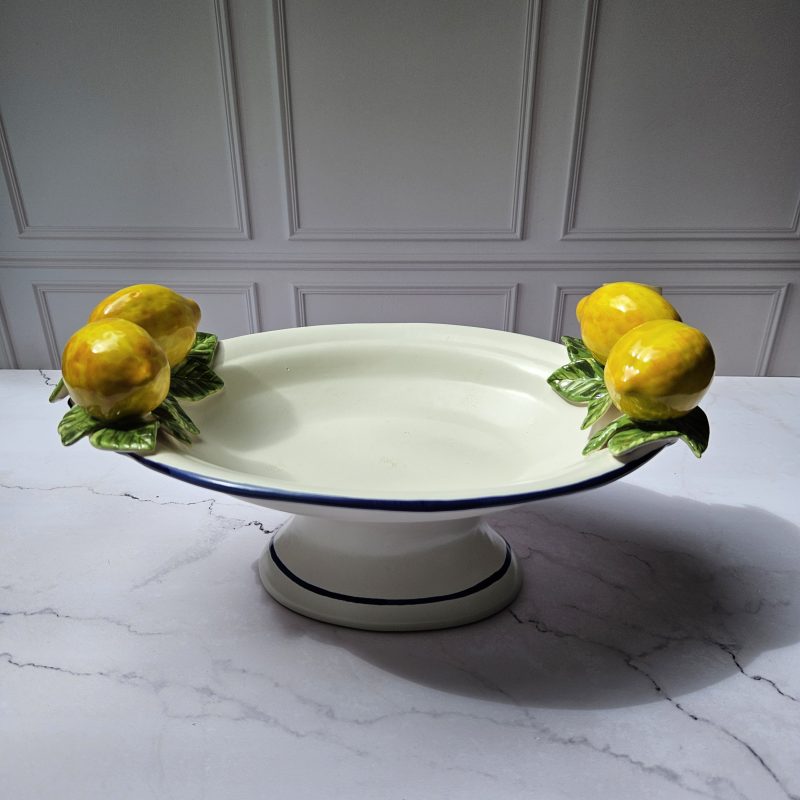 Fruteira oval com pé Amalfi com Limão