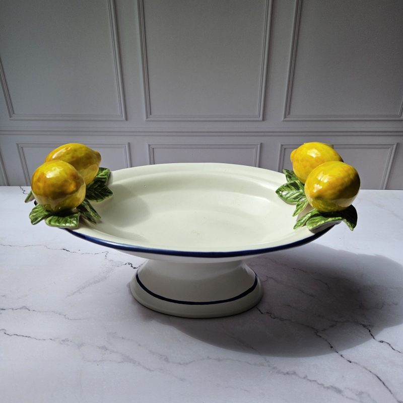 Fruteira oval com pé Amalfi com Limão