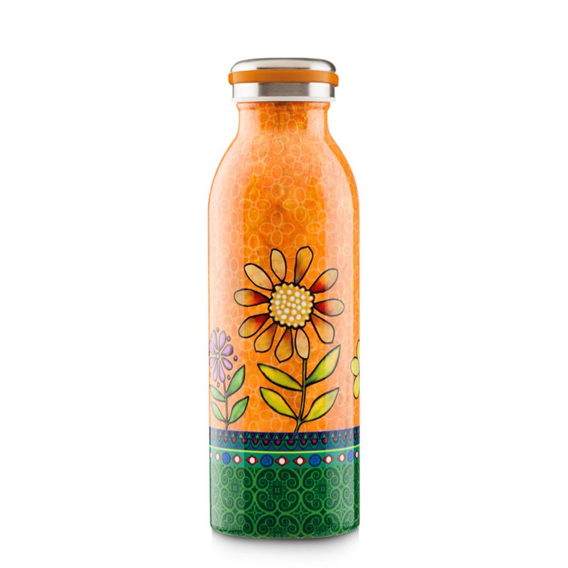 Garrafa Squeeze inox 500ml laranja