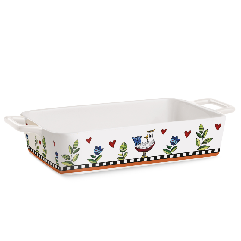 Travessa retangular Cocoricó Laranja 35×19 cm
