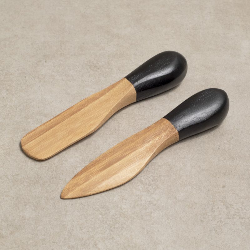 Jogo de utensílios para antepasto de bambu 2 peças