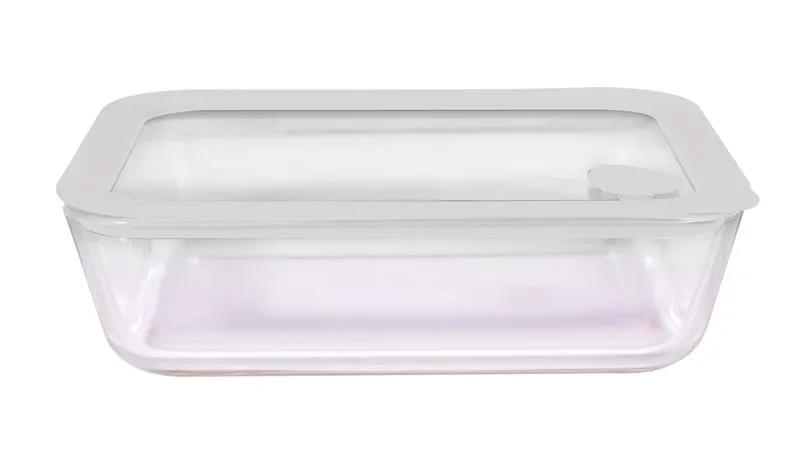 Pote Retangular com Tampa de Vidro Kenya 2,6L