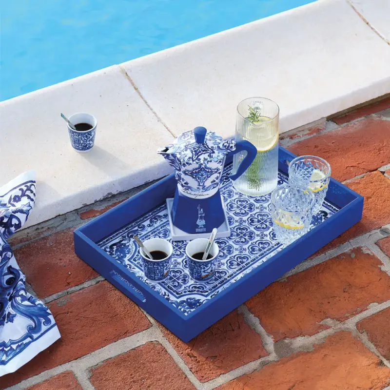 Kit Moka Express Dolce & Gabbana Blu Mediterrâneo 3 Xícaras Bialetti