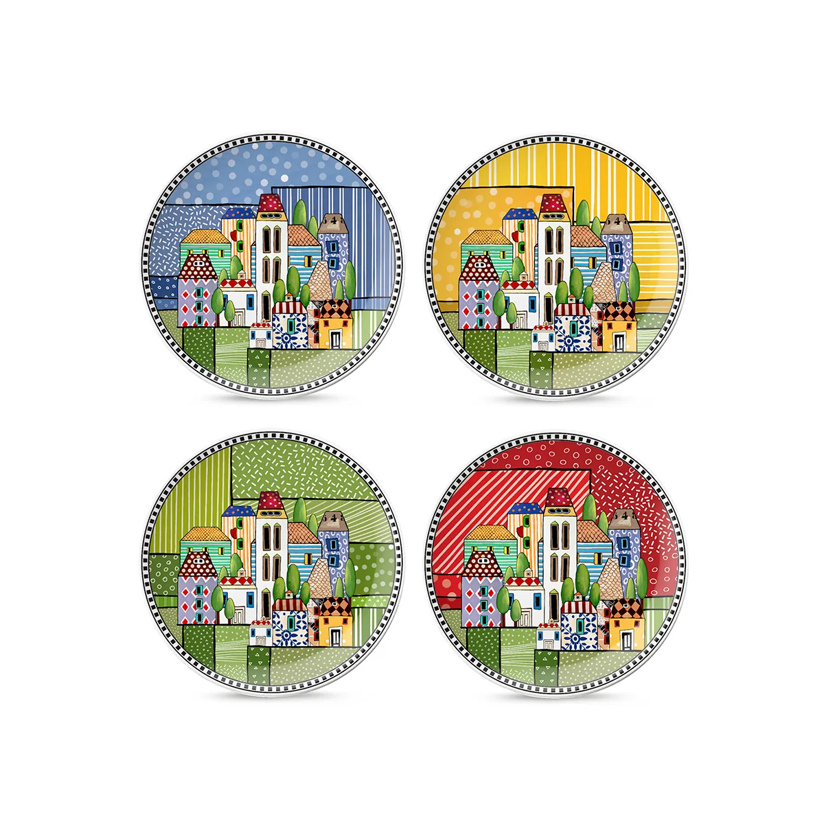 Conjunto com 4 Pratos de Sobremesa Paese Mio Ø19 CM