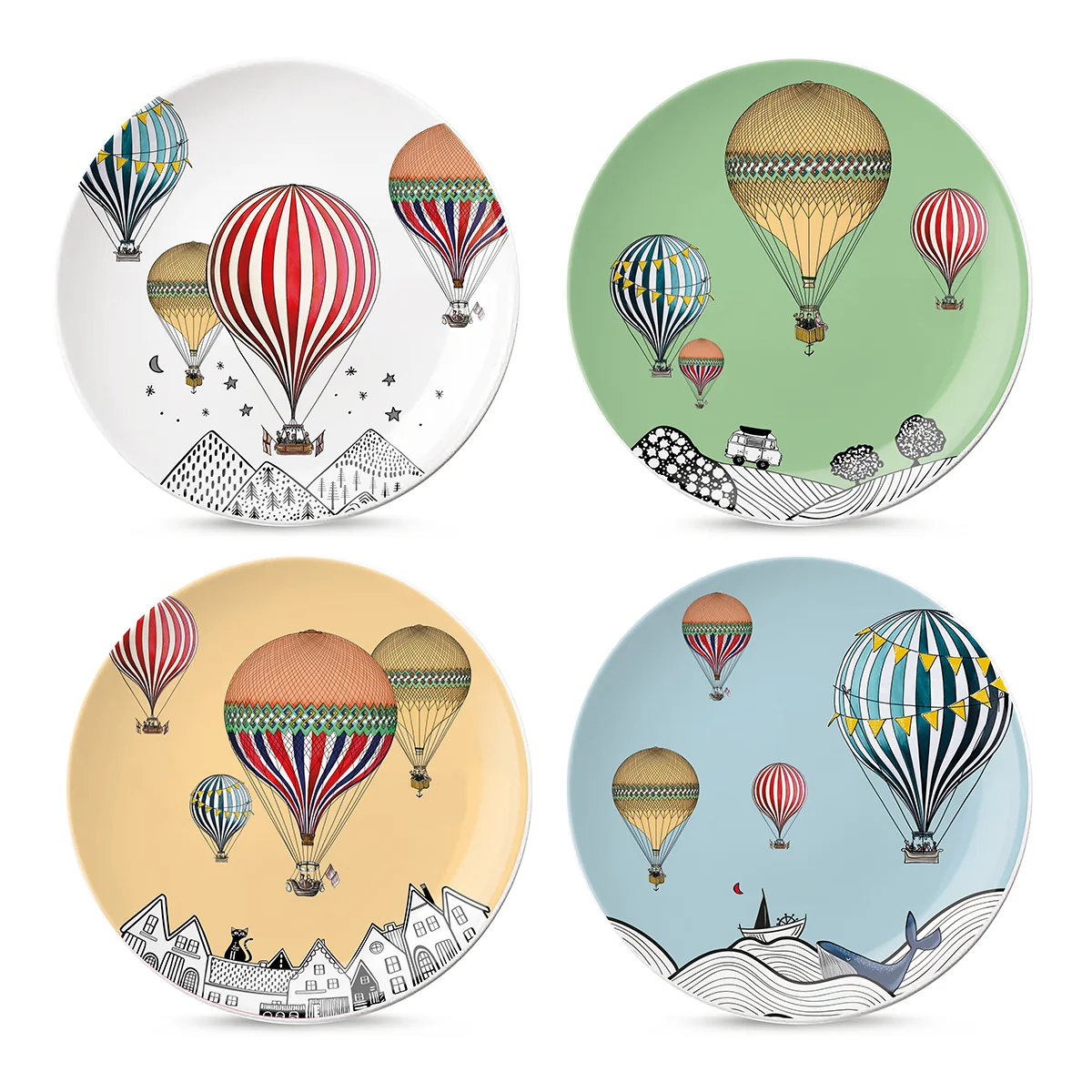 Set 4 Pratos de Sobremesa Giramondo Ø19 cm