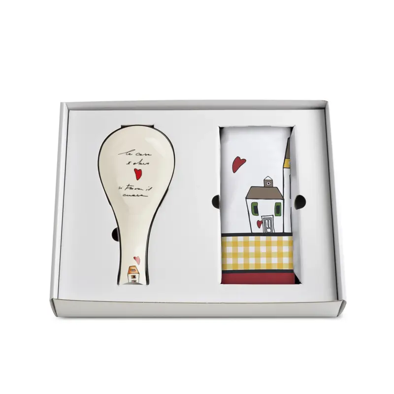 Set Pano de Prato + Apoio para Utensílio Le Casette