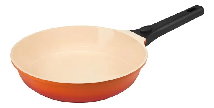 Frigideira Laranja com Antiaderente Cerâmico e Cabo Removível 24cm